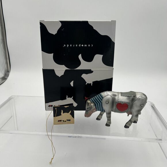 2002 Cow Parade Wizard of Oz Tin Man Cow No. 7242 w/ Box - Picture 2 of 14